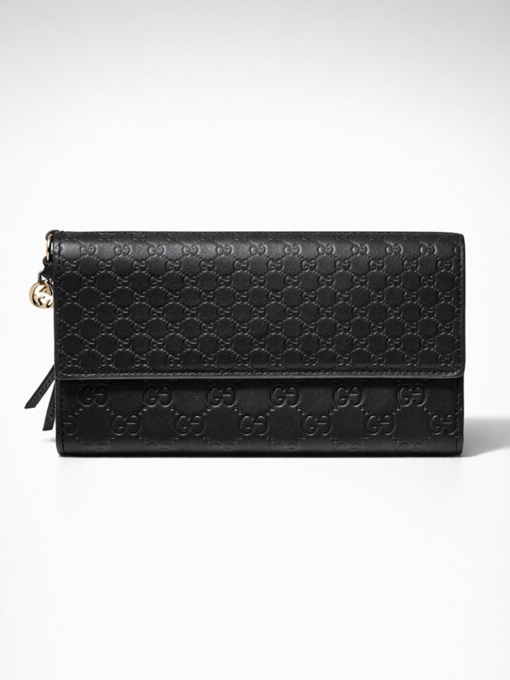 Gucci Black Guccissima Leather Continental Wallet